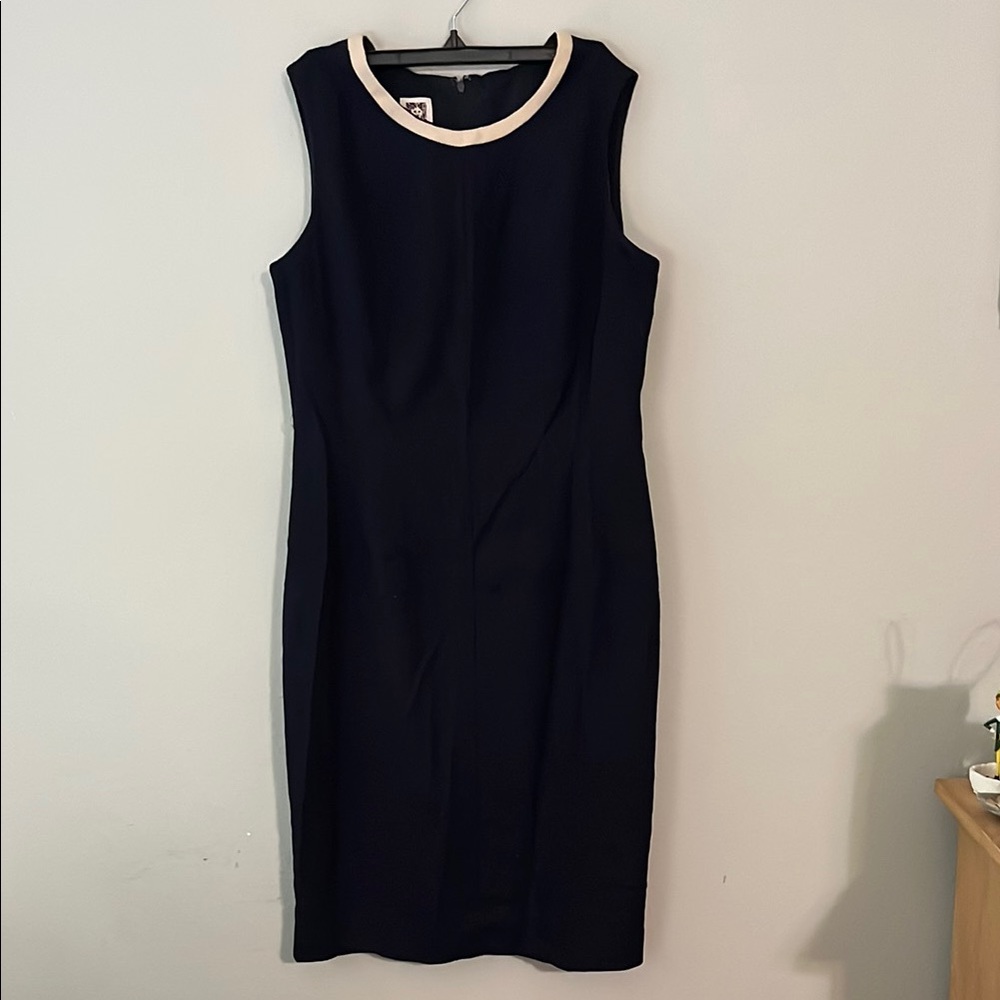 Anne Klein navy blue sheath dress size 8